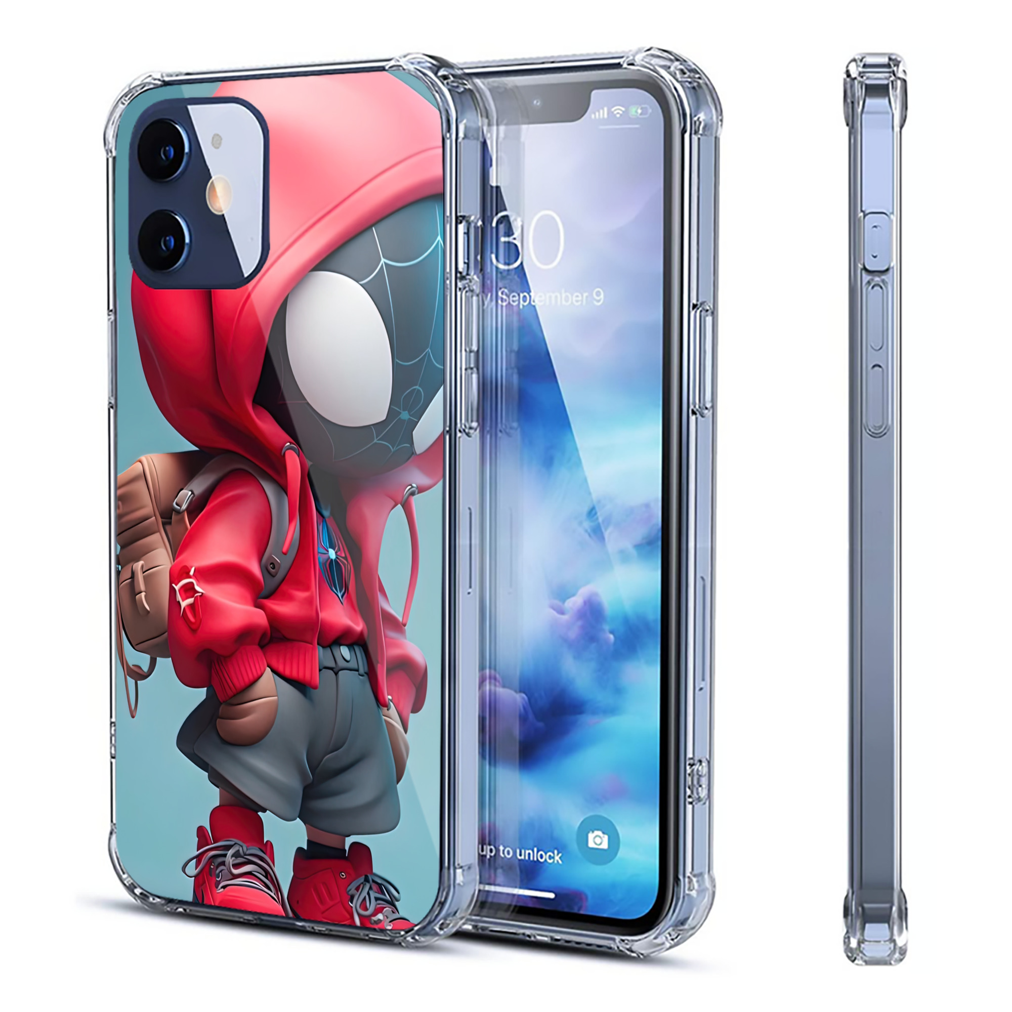 （画像用） Spider Man スパイダーマン 【iPhone 12シリーズ対応】透明スマホケース（クリアソフトケース）